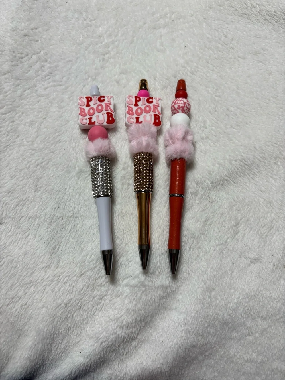 Fancy Beaded Bookclub Pen Sets with Bookish Words Spooky, Spicy, Read